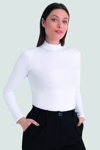 Picture of Kadın Beyaz Balıkçı Yaka Uzun Kollu Body