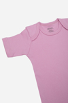 Picture of %100 Organik Pamuk Pembe Kısa Kollu Bebek Çıtçıtlı Zıbın Body