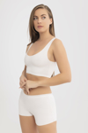 Picture of Basic Lazer Kesim Dikişsiz Kadın Boxer  Beyaz