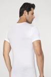 Picture of Erkek Slim Fit Dar Kesim Pamuklu Yumuşak Dokulu Beyaz Bisiklet Yaka Basic Tişört