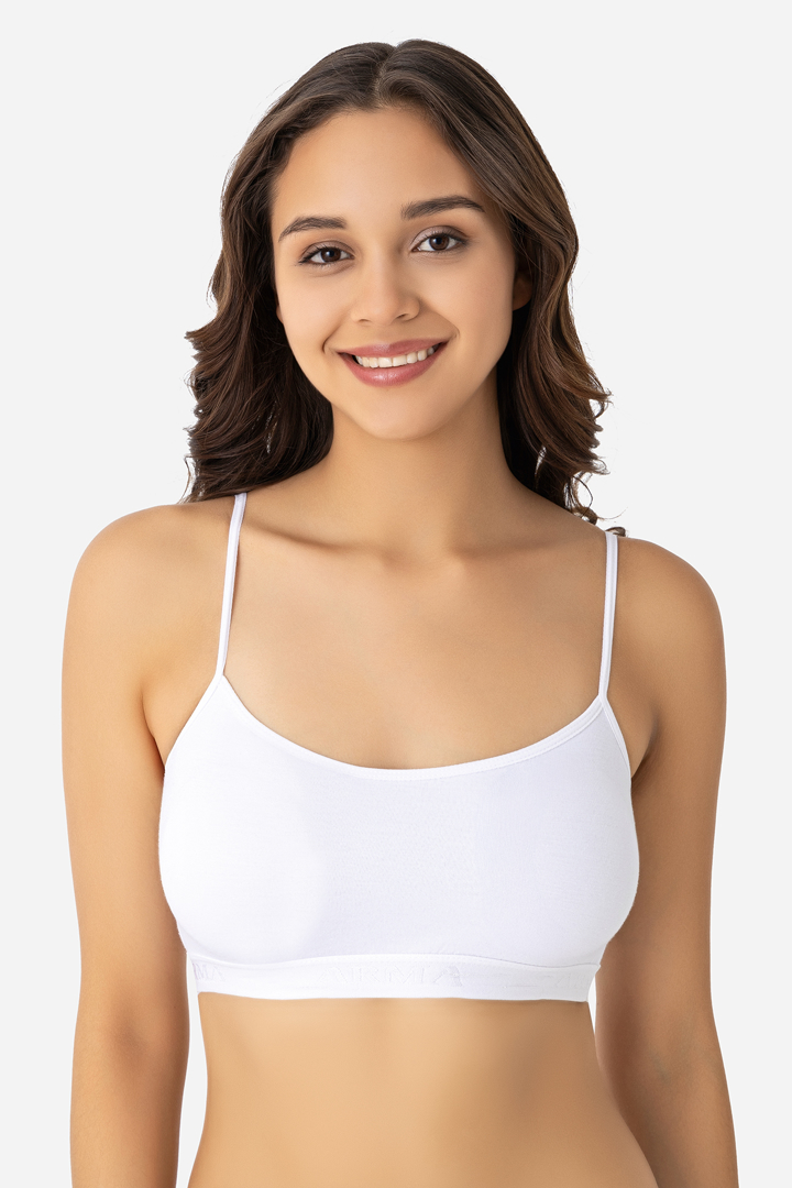 Picture of Kadın Bambu İp Askılı Çıkarılabilir Pedli Büstiyer Beyaz 2'li Paket