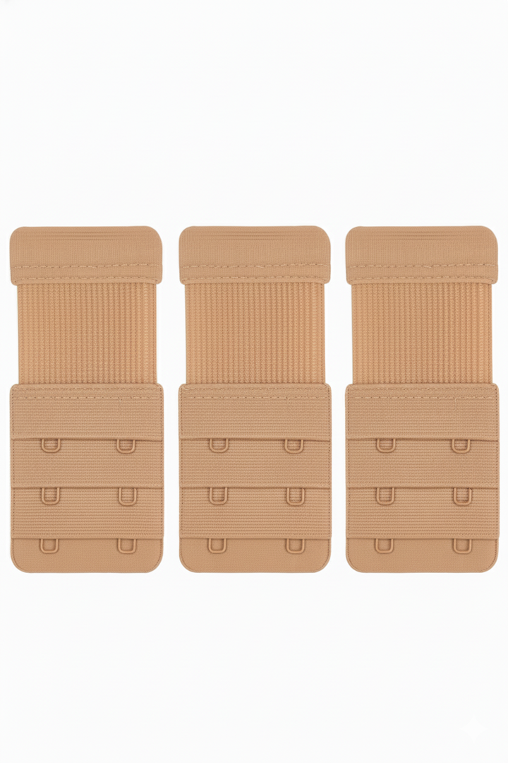 Picture of 3 Adet Ten Lastikli Sütyen Uzatma Agrafı 2 Kancalı Ek Aparat