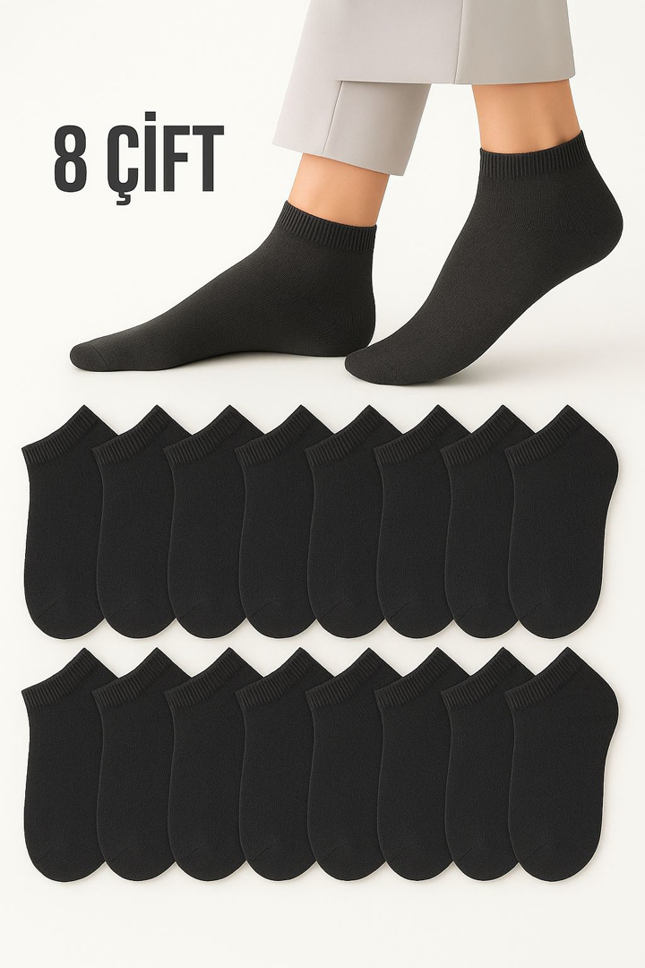 Picture of Erkek  Antrasit Terletmez Comfort Pamuklu Patik Çorap 8 Çift