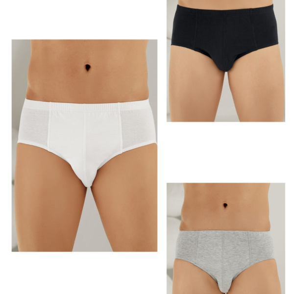 Men's Briefs Assorted Colors 3-Pack Paket (100% Cotton)