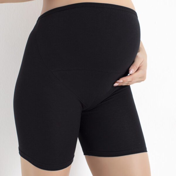 Maternity Boxer Shorts Black Cotton Lycra