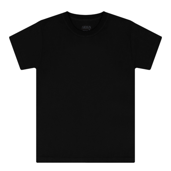 Boys' Black T-Shirt Crew Neck (100% Cotton)