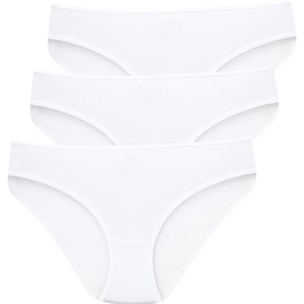 Women's White Cotton Brief Panties 3-Pack