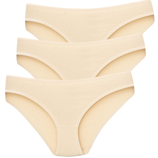 Women's Nude Cotton Brief Panties 3-Pack