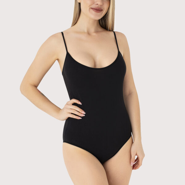 Women's Snap-Button Bodysuit Spaghetti Strap with Elastane