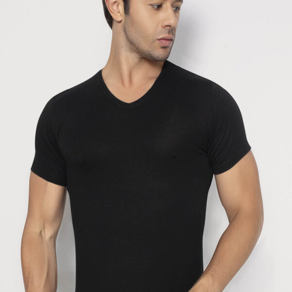 Men's Bamboo T-Shirt V-Neck Short Sleeve Black