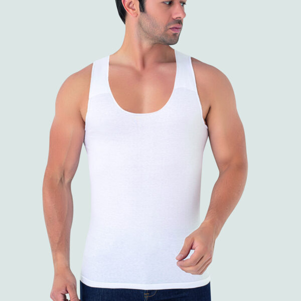 Men's İz Bırakmayan Dikişsiz Tank Top White 100% Cotton