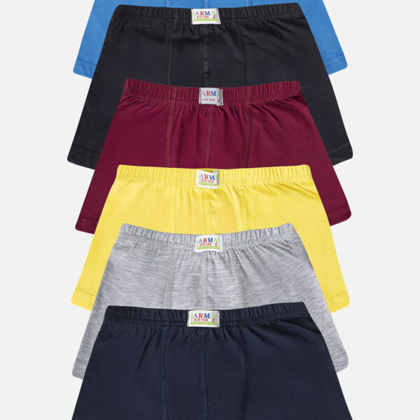 Erkek Çocuk Düz Pamuklu Likralı Renkli Boxer
