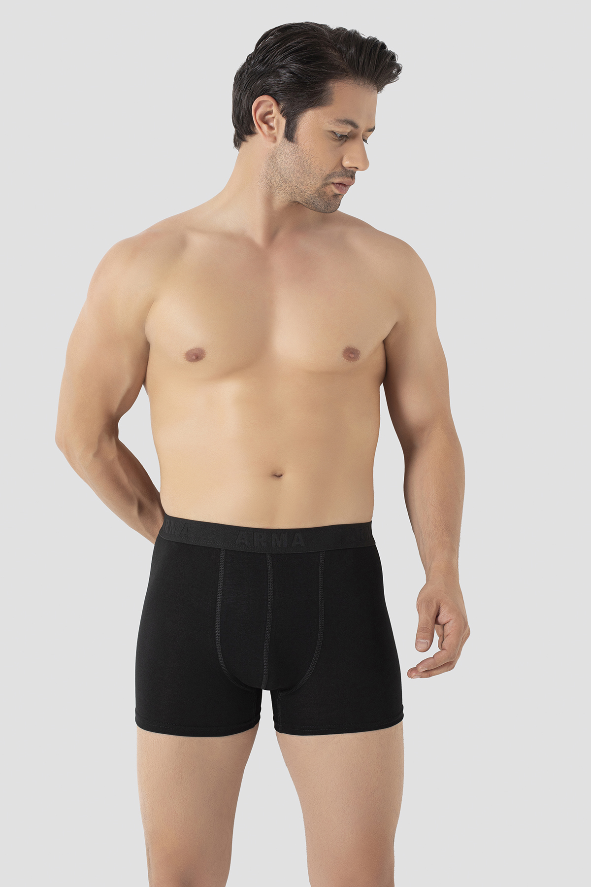 0013297_siyah-erkek-boxer-pamuklu-likrali.jpeg Men's Black Boxer Briefs Cotton with Elastane - Image 1