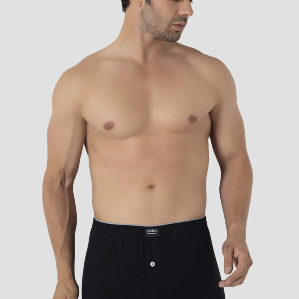 Erkek Siyah Düğmeli  Boxer Süprem (%100 Pamuk)