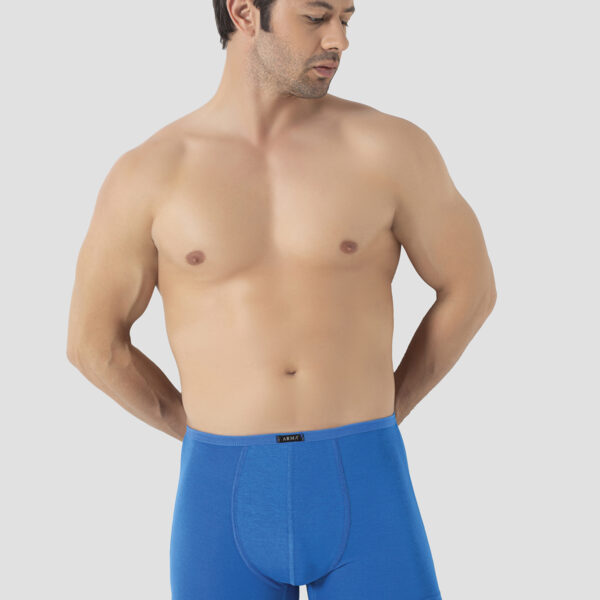 Mavi Erkek Bambu Boxer İnce Bel Lastikli