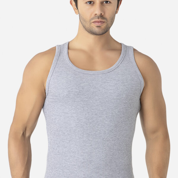 Men's Grey Fitilli Kaşkorse Tank Top
