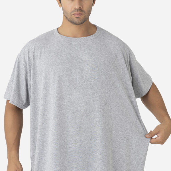 Men's Grey Plus Size T-Shirt Crew Neck Short Sleeve Undershirt 100% Cotton Cotton Jersey