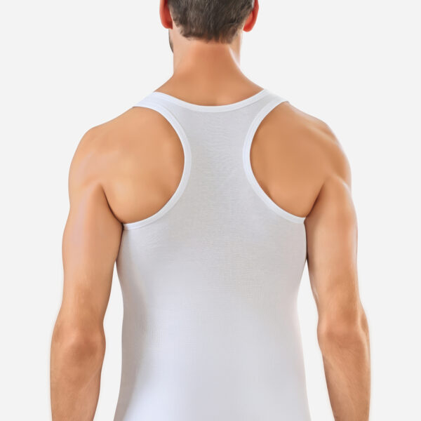 Men's Cotton Sporcu Rambo Tank Top White