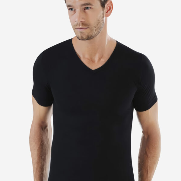 Erkek V Yaka T-Shirt Penye Süprem (%100 Pamuk)